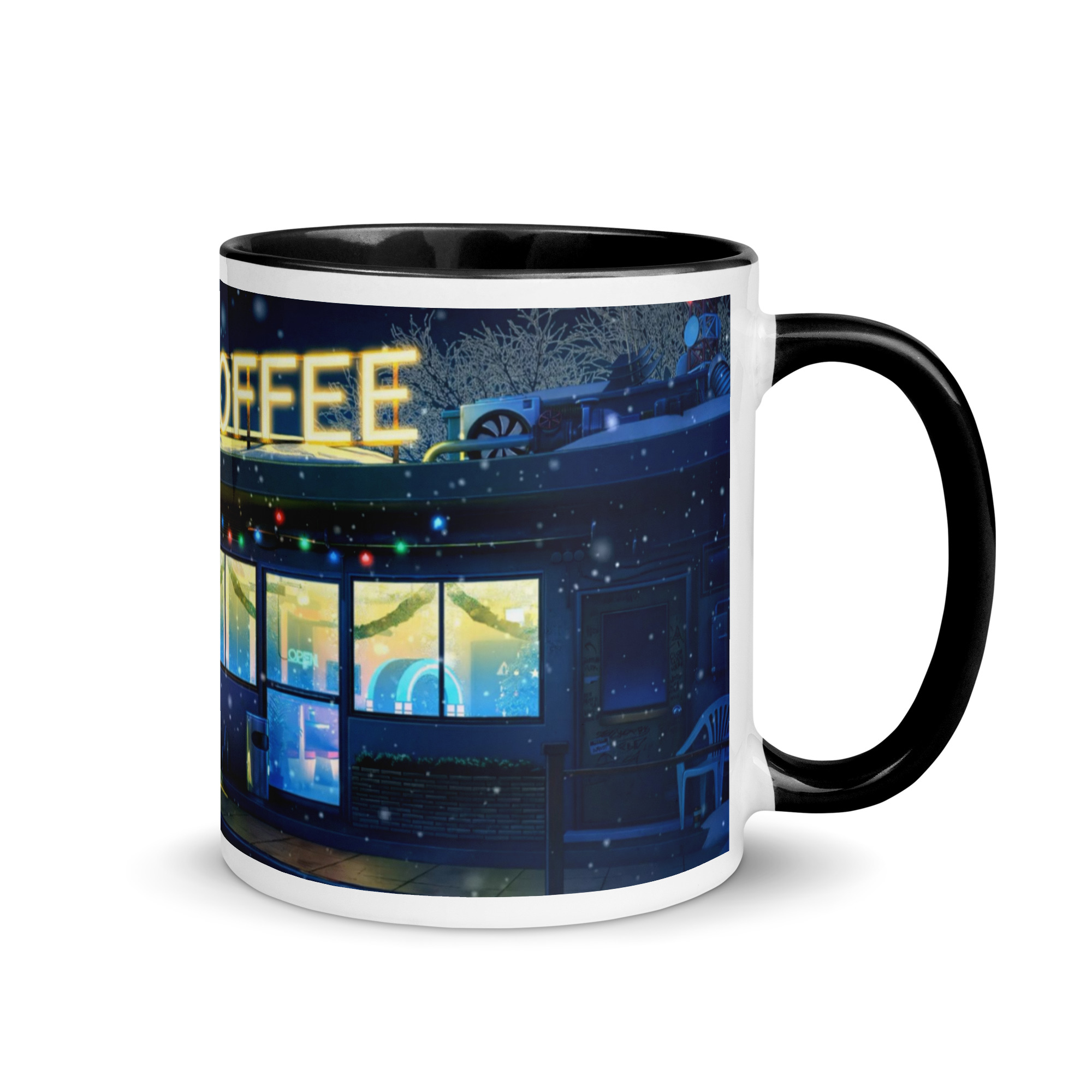 Taza Coffee Shop negra derecha