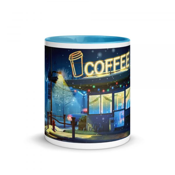 Taza Coffee Shop azul frontal