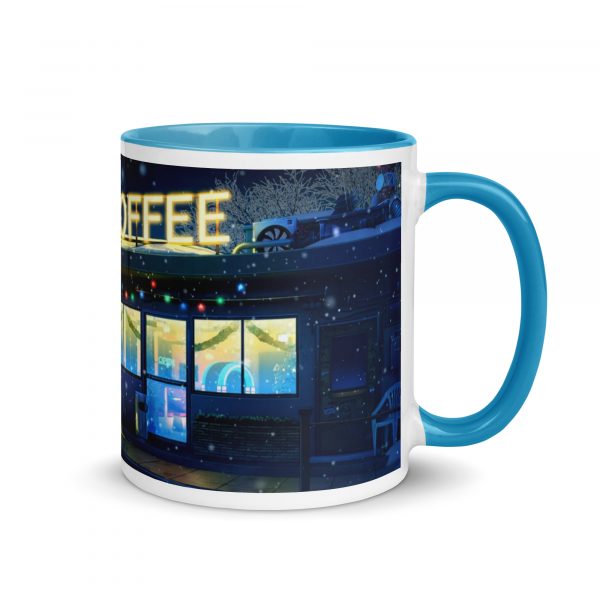 Taza Coffee Shop azul derecha