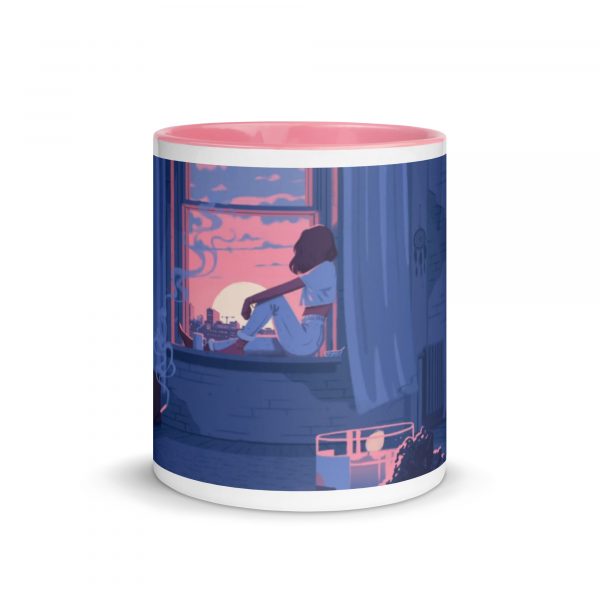 Taza un largo día rosa frontal