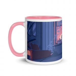 Taza un largo día rosa izquierda