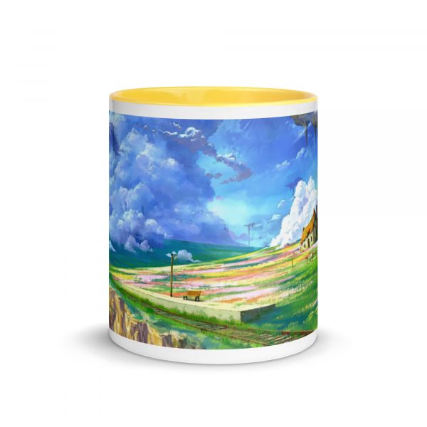 Taza Anime Landscape amarilla frontal